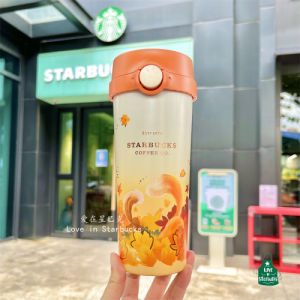 Starbuck Official Store Starbuck Cup 2022 Mid-Autumn Festival Autumn Hide-and-seek Stainless Steel Insulation Cup Portable Latch Drinking Cup Starbuck Tumbler Starbuck Mug