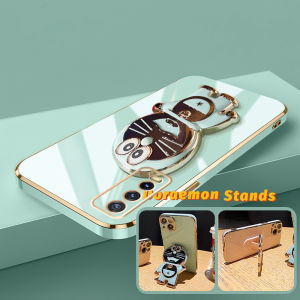 Casing Ponsel untuk vivo Y20 Y20s Y20i Y20S G Y12A Y12s Y20T Y20S M Y20S D Y11s Y30G Case pelindung pola HP Doraemon berkilau softcase pelapisan casing ponsel silikon pembungkus penuh penutup kesing streamline Phone Stands