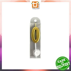 OFM-C1139 Lilin Angka Gold 0-9 Hiasan Kue Ultah / Lilin Ulang Tahun Emas Lilin Angka Metalik Candle