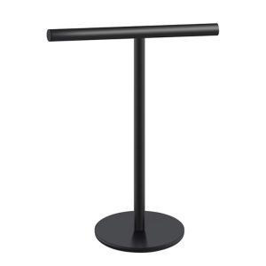 Stainless Steel Towel Rack Countertop Standing T-Shape Towel Bar Rack Movable Bath Towel Bar Stand