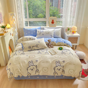 【Super low price】New Spring 100% Cotton Duvet Cover Set Fashion Floral Printed Queen Bedding Set Comfortable Skin Friendly Quilt Cover Set 3/4pcs