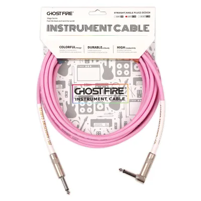 GHOSTFIRE 15-Foot Angled Instrument Cable High Performance Cable for Electric Guitar Bass Guitar and Pro Audio