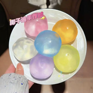Transparent Candy Color Coconut Oil Squishy Toy Transparent Decompression Toy Ball Shaped Not Rebound Hand-made Ball