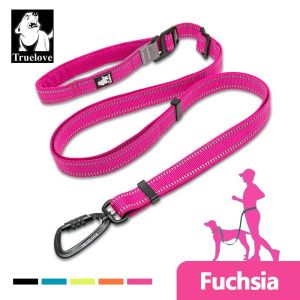 TRUELOVE 5 In 1 Hands Free Dog Leash Running Nylon Durable Reflective Pet Dog Leashes for Large Dogs Adjustable Training Lead