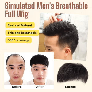 Real Natural Toupee For Men Covering Gray Hair And Hair Loss Middle-aged And Elderly Simulated Mens Full Wig