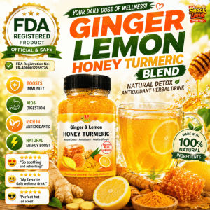 Ginger Lemon Honey Turmeric Blend | Natural Detox Antioxidant Herbal Drink for Healthy Lifestyle 120ml