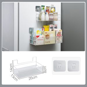 Self Adhesive Iron Wire Basket Bin Mesh Rack Mesh Organizer Kitchen Bathroom Storage