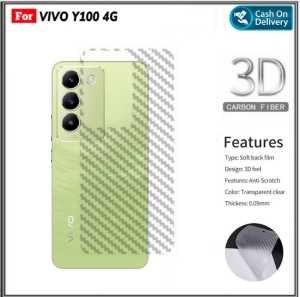 Garskin Vivo Y100 4G Y100 5G Y17S Y36 4G V17 Pro Tempered Shock Anti Gores Belakang Carbon Skin