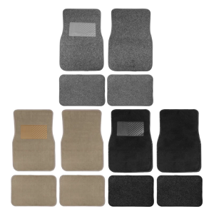 4pcs Vehicle Floor Liners Mats Water Resistant Flocking Surfaces Fit Anti Slip Design All Climate Usage for SUVs Trucks