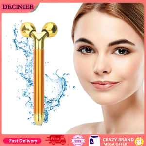 DECINIEE 24k Golden 3D Roller Energy Beauty Bar Facial Roller Massage Roller Face Lifting Anti Aging Skin Tighten Reduce Double Chin
