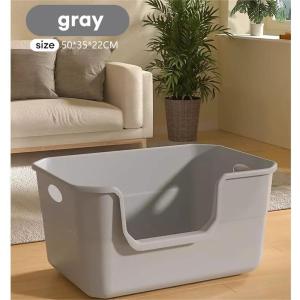 Cat Litter Box Large Capacity Cat Litter Pan Large Space Convenience Grips Litter Box