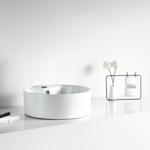 อ่างล้างหน้าชนิดวางบนเคาน์เตอร์ อ่างล้างหน้าทรงกลม อ่างล้างหน้าวางบน ดีไซน์แบบกลม ขนาด40x40 ceramic wash basin รุ่น Bas-227