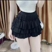 Chân Váy Xoè 3 Tầng Lưng Cao Cực Tôn Dáng Ngắn Tầng Trendy Chất Thun Lưng Chun Tôn Dáng có quần trong
