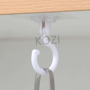 KOZI Heavy Duty Adhesive Hook 360° Rotating Hook Strong Ceiling Hook Multi-function Household Adhesive Hook Bathroom Kitchen Wall Hanging Hook Door Back Coat Hook