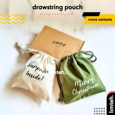 Personalised 13x16CM Canvas Pouch Gift Bag Drawstring Bag Storage Bag Christmas Gift Farewell Gift