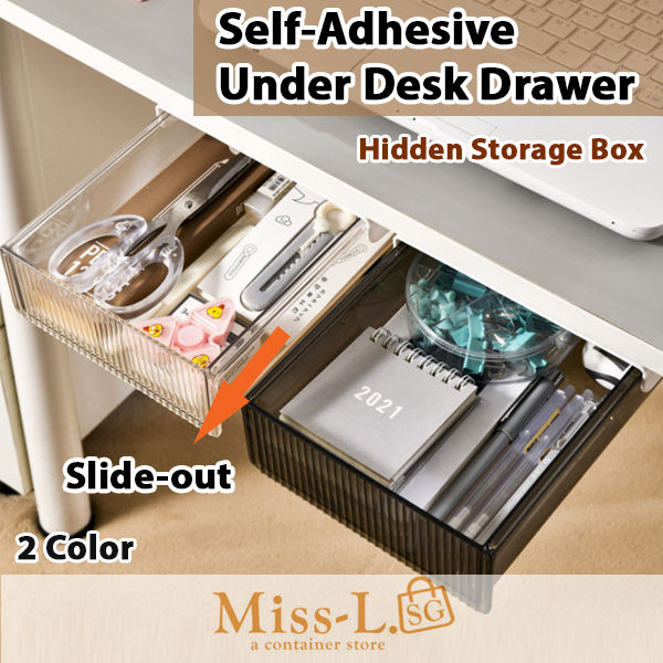 BORISelfadhesive hidden storage box under desk drawer Lazada Singapore