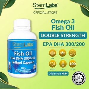 StemLabs Minyak Ikan Omega-3 Double Strength EPA/DHA 300/200MG [JAKIM Halal  Kelulusan KKM]