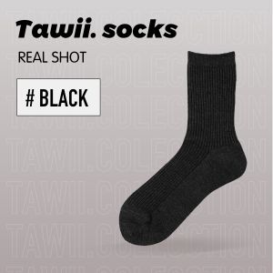 5 Pairs OF Socks Muji Good Simple Japanese Couple Socks medium high tube socks INS trend versatile black and white gray pure cotton socks