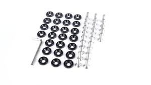STETION 25 Pcs Fender Bumper Washer Bolt 6061 T6 Grade M6x20mm CNC Finishing Washer Engine Bay Dress Up Fastener Kit (Black)