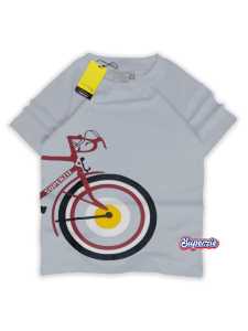 Atasan anak laki laki superzie motif kendaraan sepedah santai warna abu bahan katun premium 30s