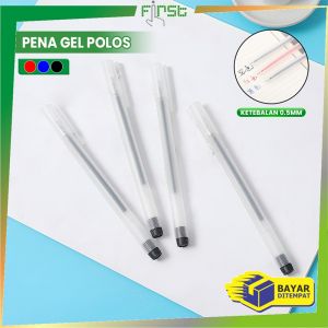 FH-A46 Pena Gel Alat Tulis Pulpen 0.5mm Motif Polos Simple / Pena Perlengkapan Sekolah Ballpoint