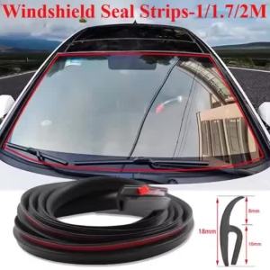 1/1.7/2m Car windshield seal strip Windshield Rubber Seal Self-adhesive Front Rear Dashboard Windshield Soundproof Dustproof Sealing Strip Trim