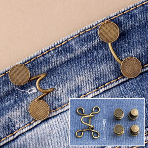 Jeans Waist Button Snap Adjustable Detachable Metal Belt Buckle DIY Pant Waistband Shorten Sewing Tools