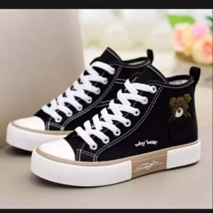 SEPATU SNEAKERS BOOTS WANITA ANAK DAN DEWASA MOTIF BONEKA TEDDY