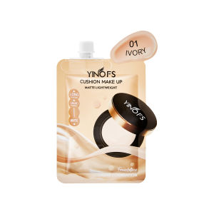 YINOS คุชชั่นเนื้อเนียนนุ่ม บางเบา กันน้ำ กันแดดในตัว  ให้ผิวดูเรียบเนียนอย่างเป็นธรรมชาติ ปกปิดที่เนียนกริบและติดทนนาน