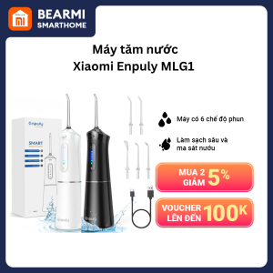 Tăm nước Xiaomi Enpuly ML8 / MLG1 - Pin 30 ngày - Kháng khuẩn đến 99% - Dung tích 200ML - 6 Tốc độ Công nghệ bảo vệ nướu Cổng sạc Type-C tiện lợi - Nhỏ gọn tiện lợi du lịch - Chính hãng Xiaomi