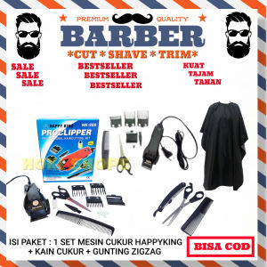 alat cukur rambut mesin cukur rambut original asli komplit gunting rambut 1 set lengkap Mesin Potong Rambut Proclipper Happy king HK900