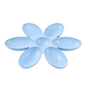 Multiple Cat Plate Bowl Petal Shaped Six Compartment Pet Dinner Bowl Multi cat Family Feeding Bowl