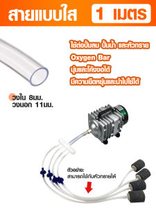 สายยางตู้ปลาสายออกซิเจน แบ่งขาย 1เมตร แบบถัก แบบใส่ ต่อกับปั้มลม ปั้มน้ำ หัวทราย