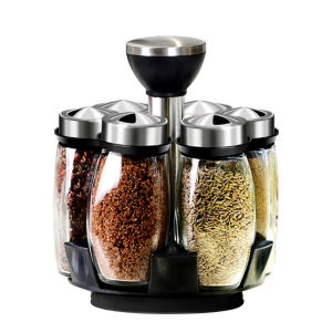 ภาชนะใส่เครื่องปรุง ที่ใส่เครื่องปรุง ชุดเก็บเครื่องปรุง สามารถหมุนได้ 360องศา ใส่เครื่องปรุงได้6ขวด สะดวกต่อการใช้งาาน ประหยัดพื้นที่