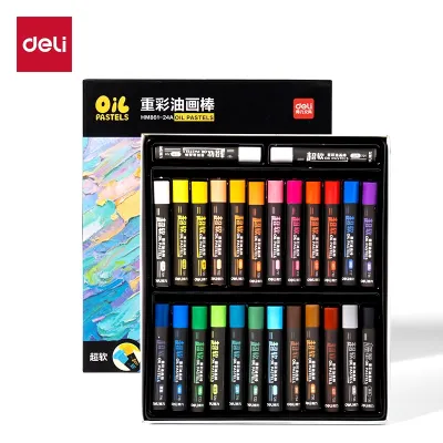 Deli 24/36/48 Colors Heavy Color Oil Pastels Soft Creamy Professional Drawing Crayons Set HM861