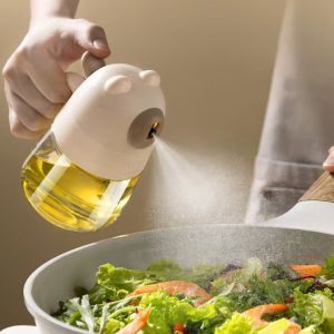 LIEYH Automatic Press Type Glass 300ML Sealed Oil Sprayer Dispenser Practical Glass Bottle Cooking Oil Bottle Household