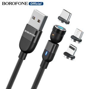 BOROFONE BCC 3 In 1 Magsafe สายสายชาร์จเร็ว Type C สาย3A 540องศาชาร์จ Magsafe สายข้อมูลไนลอน3 Magsafe เชื่อมต่อได้อย่างรวดเร็วสายชาร์จสำหรับอุปกรณ์ทั้งหมดรวมทั้งแท็บเล็ตสมาร์ตโฟน2เมตร