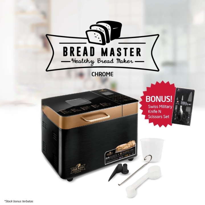 BREAD MASTER CHROME Mesin Pembuat Roti Otomatis / Bread Maker Peralatan Kue Baking Ready Medan