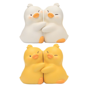 2Pieces ABS Book End For Shelves Cartoon Duck Bookend Slip Resistant Desktop Book Stopper For School Office Library