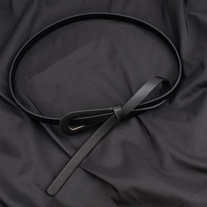 Nicedays🍒Ikat Pinggang Gaya Sederhana Temperamen Ikat Pinggang Kulit Tipis Retro Ikat Pinggang Wanita