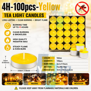 Smokeless Butter Lamp Yu Lan Festival 50/100PCS Tea Light Candle Aluminum Shell 4/8 Hours long-burning lamp Buddhist