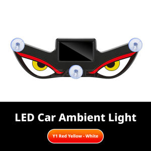 SEAMETAL Solar LED Car Demon Eye Warning Light Dual Charging Solar Type-C Wireless Plug Play Universal Fit Car Window Suction Cup Blinking Atmosphere Light