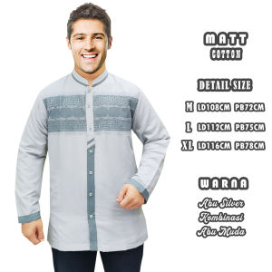 Baju Koko Pria Dewasa Terbaru Bahan Katun Lengan Panjang Bordir Premium