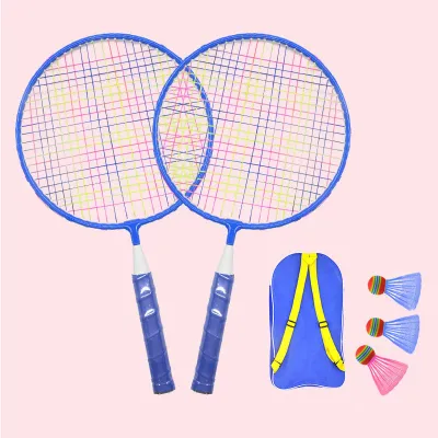 Kids Badminton Set With 2 Rackets 3 Balls Outdoor Sports Toy Daily Exercise Suitable For Beginners