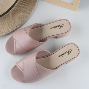 Free Shipping WomenS Summer Outdoor Sandals New Casual Solid-Color Chunky-Heel Sandals Beach Fashion One-Strap Sandals