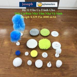 Phụ Kiện 18 Đầu Cọ Lắp Cho Máy cọ chổi cọ điện máy chà bàn chải vệ sinh nhà tắm không dây Jesopb K129 Pin 4000 mAh