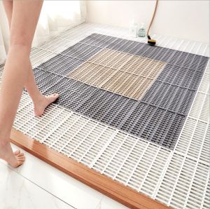 🔥NEW STYLE🔥 Striped Anti-Slip Splicing TPE Bathroom Toilet Kitchen Floor Mat Non Slip Mat Toilet Floor Mat  30x30cm | Mat Alas Bilik Air Anti Licin Pelapek Lantai Bilik Air | 新款条纹浴室TPE防摔脚垫拼接防滑垫 隔水防水镂空垫子洗手间地垫