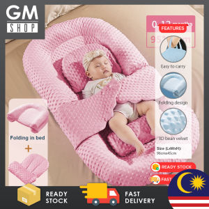 GMSHOP Newborn Baby Mattress Dotted Sleeping Nest Bed Anti Startle Portable Crib With Anti Reflux Incline Cushion for Safe And Comfortable Sleep Tilam Bayi Baby Boat Kekabu Asli