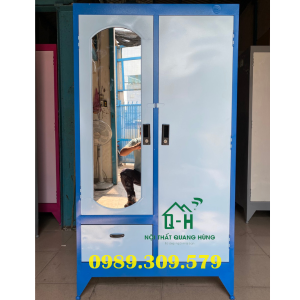 TỦ SẮT 2 CÁNH ĐỰNG QUẦN ÁO GIÁ RẺ TẠI XƯỞNG GIAO NHANH HCM