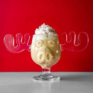 DEER Reindeer Head Elk Glass Cup 240ML Creative Elk Glass Reindeer Mug Unique Milk/tail/Juice Christmas Glass Cup Christmas Gift